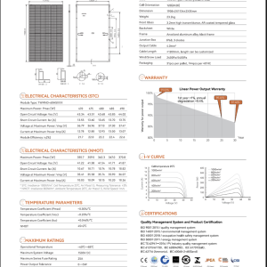 Panneau 490 WC TW Solar