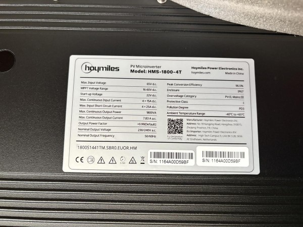 Micro onduleur Hoymiles 4 panneaux 1800va